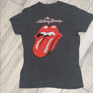 The Rolling Stones Gray Graphic Fitted T-Shirt
